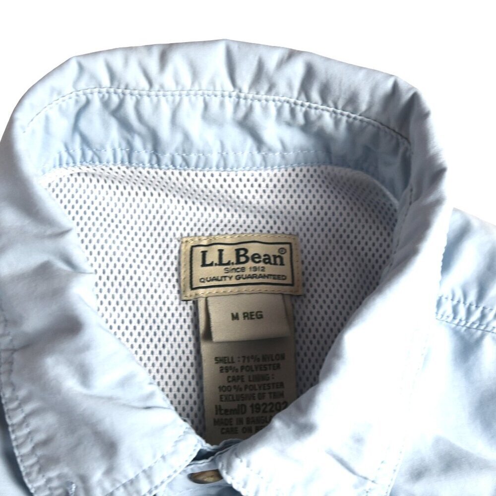 LL BEAN Men's Long Sleeve Fishing Hiking Vented Shirt Sky Blue Size Medium - Picture 3 of 8